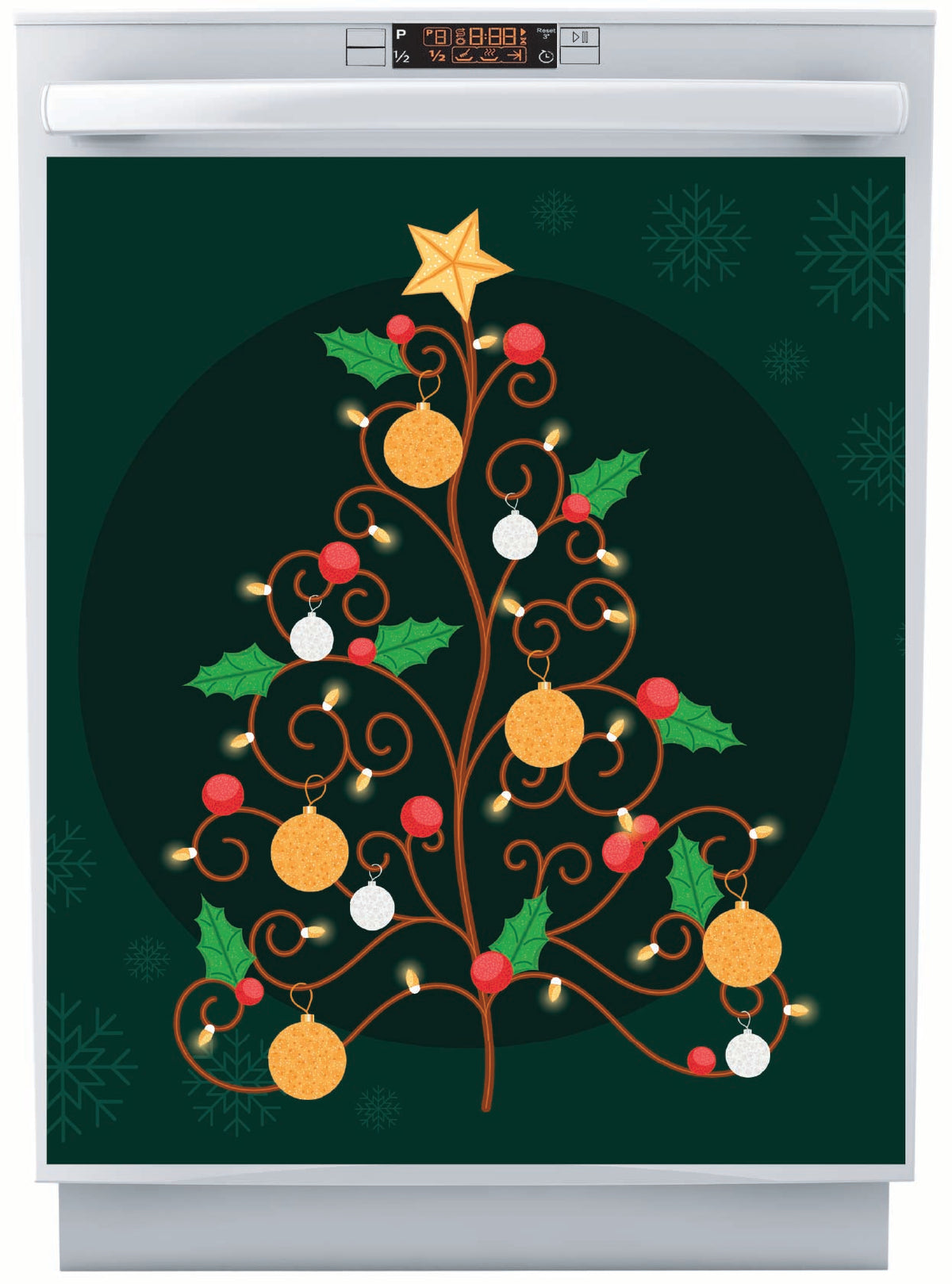 Decorative Dishwasher Magnet with a Christmas tree design