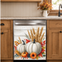 KitchiMag White Pumpkin Harvest Dishwasher Magnet | Fall Kitchen Decor
