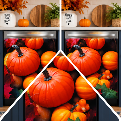 KitchiMag Bright Autumn Pumpkins Dishwasher Magnet | Fall Kitchen Decor