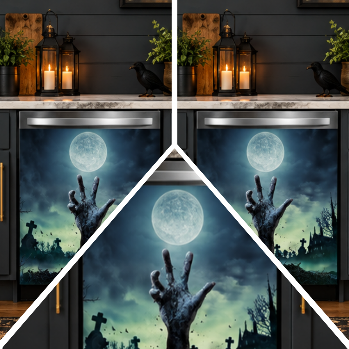 KitchiMag Zombie Hand Rising Dishwasher Magnet | Halloween Kitchen Decor