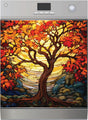 Stained Glass Fall Tree Dishwasher Magnet