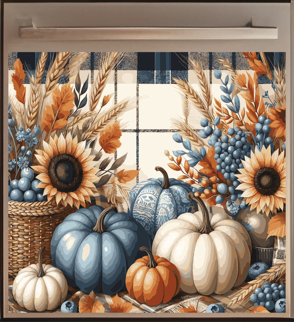KitchiMag Blue Pumpkin Harvest Dishwasher Magnet | Fall Kitchen Decor