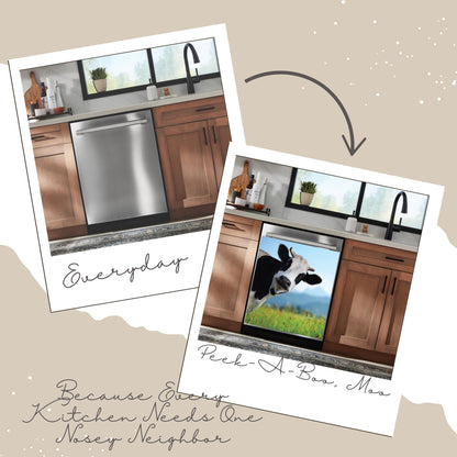 kitchiMag Peek-A-Moo Cow Dishwasher Magnet | Cute Cow Kitchen Decor