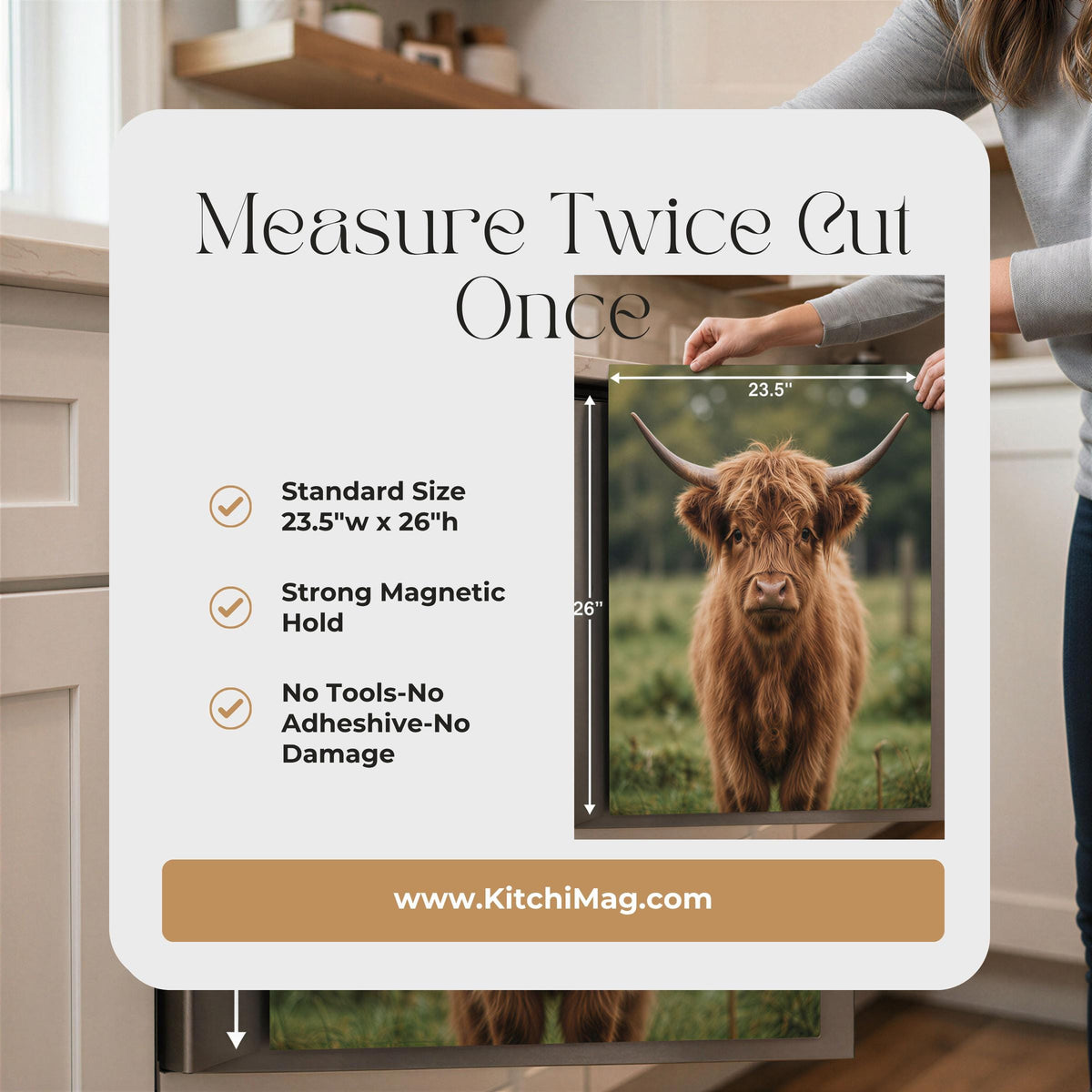 kitchiMag Peek-A-Moo Cow Dishwasher Magnet | Cute Cow Kitchen Decor